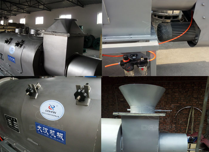 氣旋篩：電機(jī)，進(jìn)料口，氣壓裝置等特寫圖片