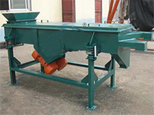 碳鋼加裝料斗的雙層直線振動(dòng)篩。